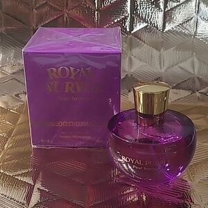 Royal Purple Pour Femme Perfume Bottle - Deep Purple & Gold